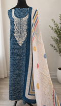 Blue Cotton Suit Set