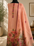 Rose Peach Jamdani Embroidered Suit Set