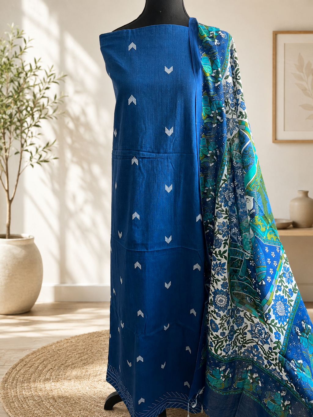 Indigo Blue Cotton Suit Set