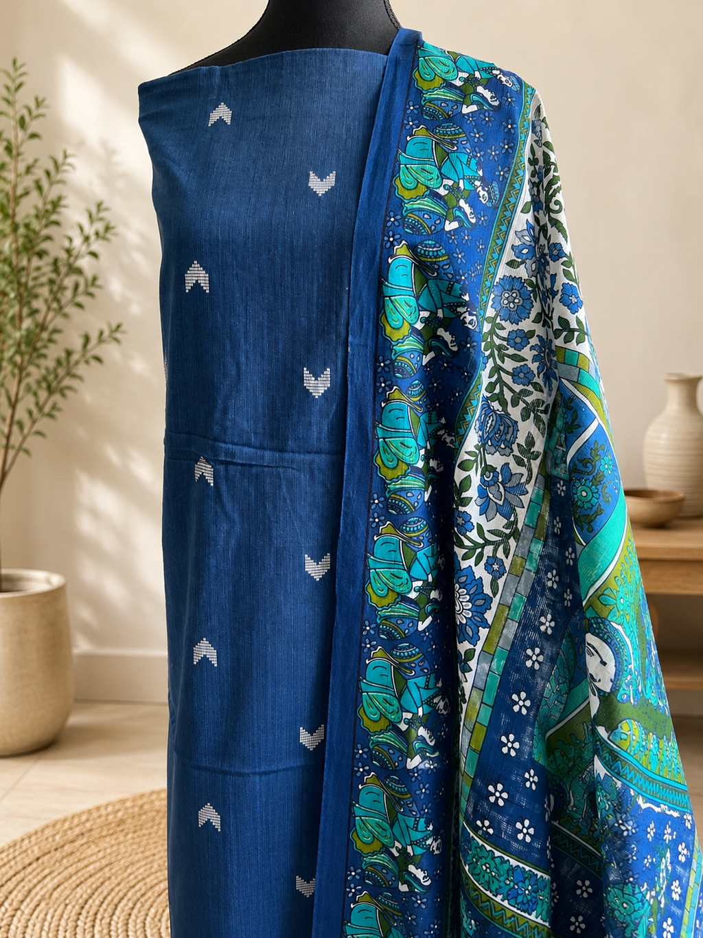 Indigo Blue Cotton Suit Set