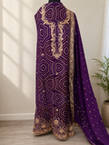 Royal Purple Bandhani Suit Set