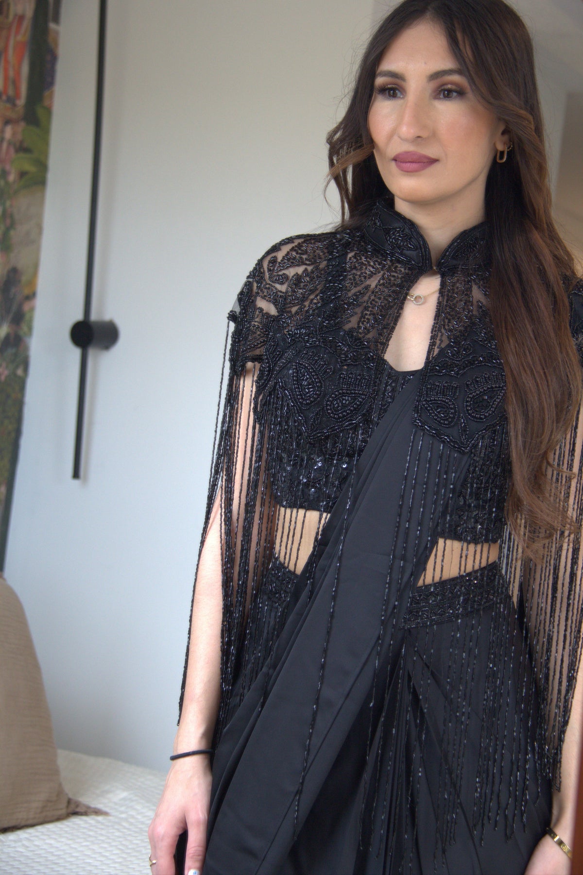 Midnight Sparkle Draped Saree