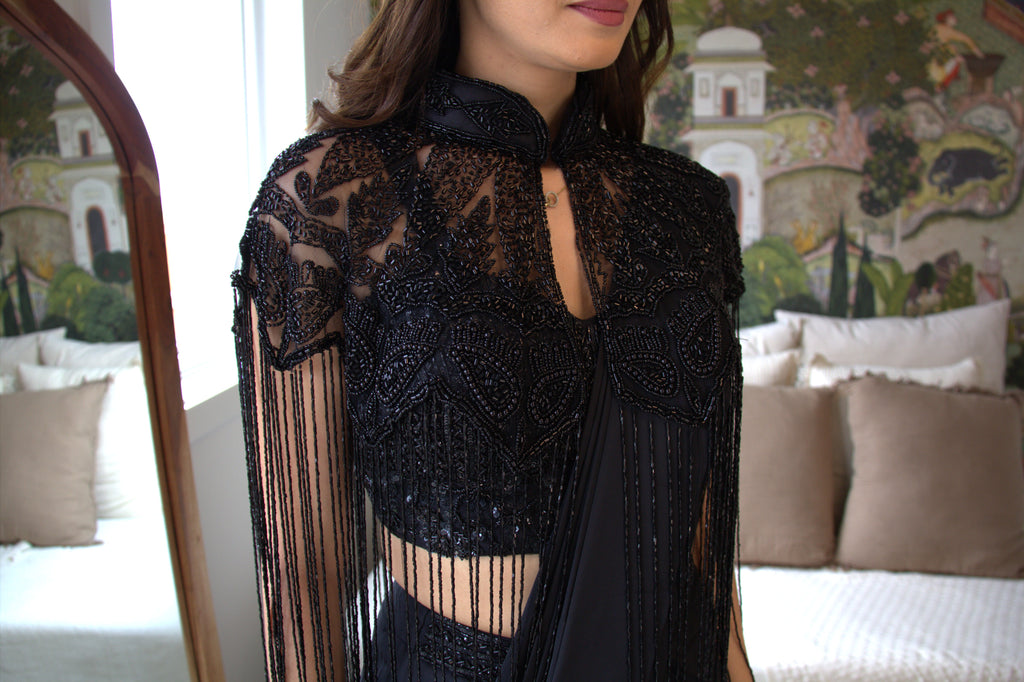 Midnight Sparkle Draped Saree