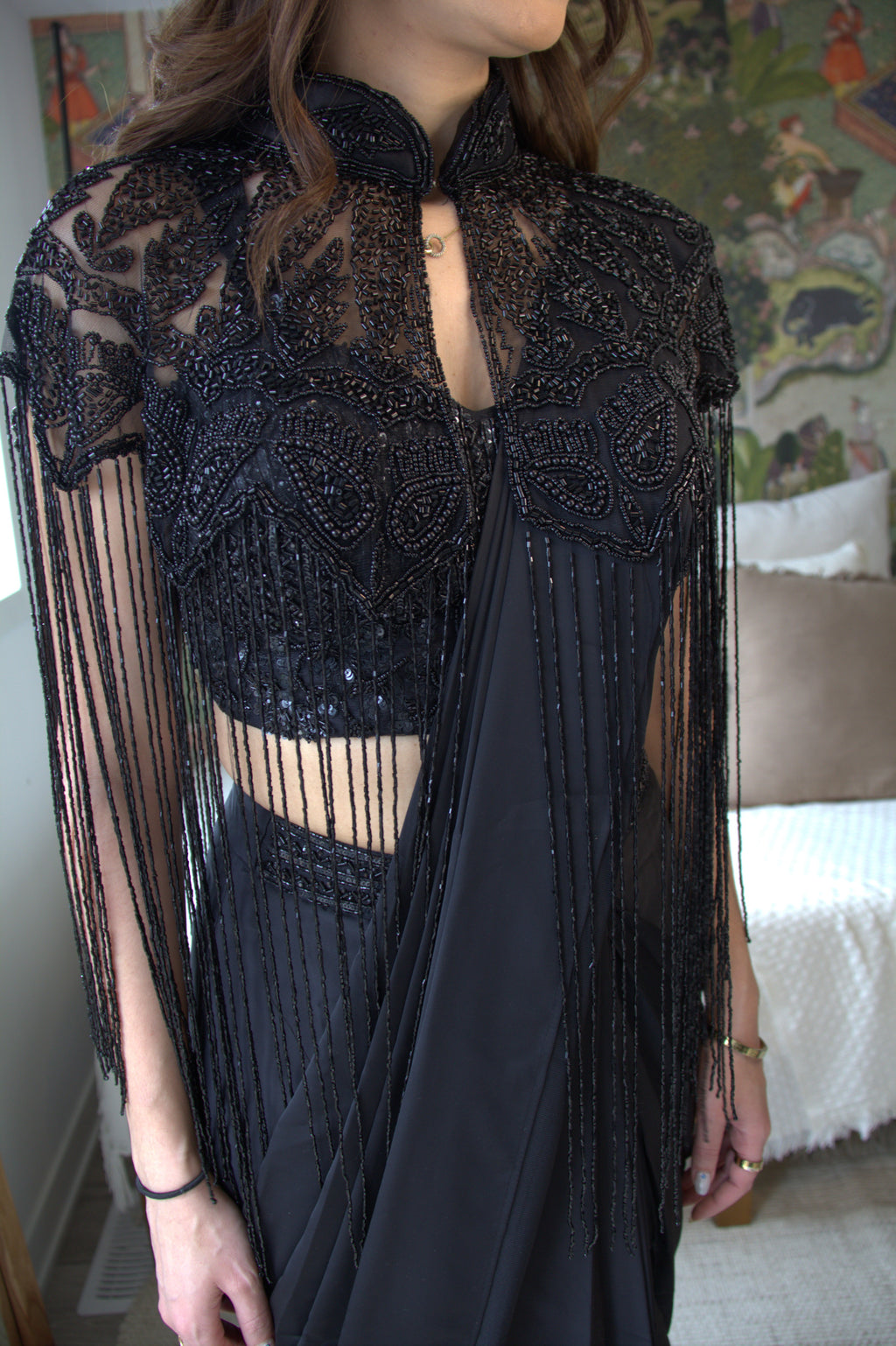 Midnight Sparkle Draped Saree