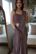 Glam Mauve Drape Saree