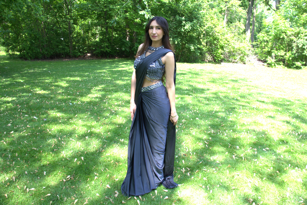 Grace in Grey Saree