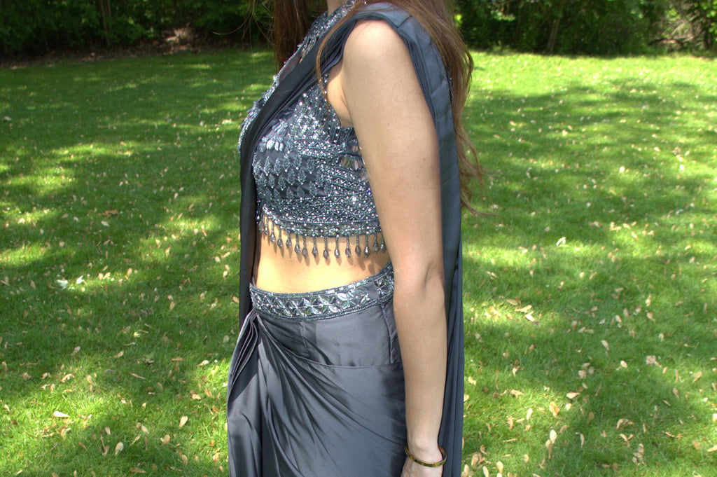Grace in Grey Saree