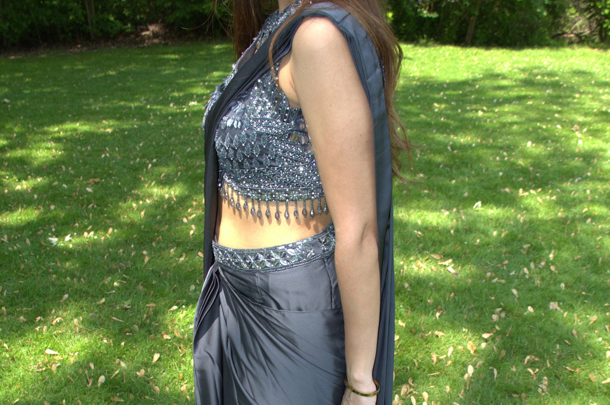Grace in Grey Saree