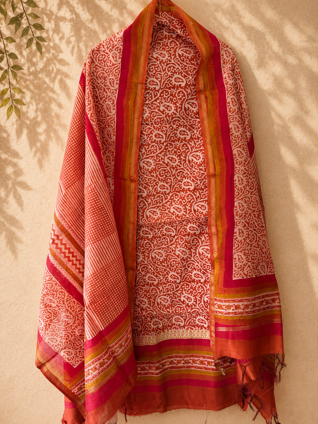 Rangrez Orange Cotton Suit Set