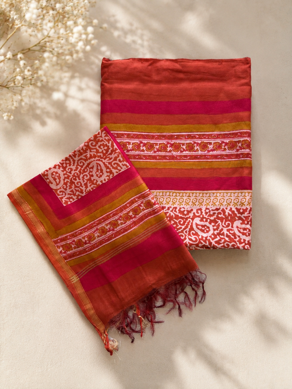 Rangrez Orange Cotton Suit Set