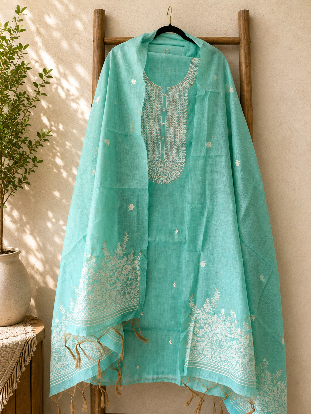 Aqua Noor Embroidered Suit Set