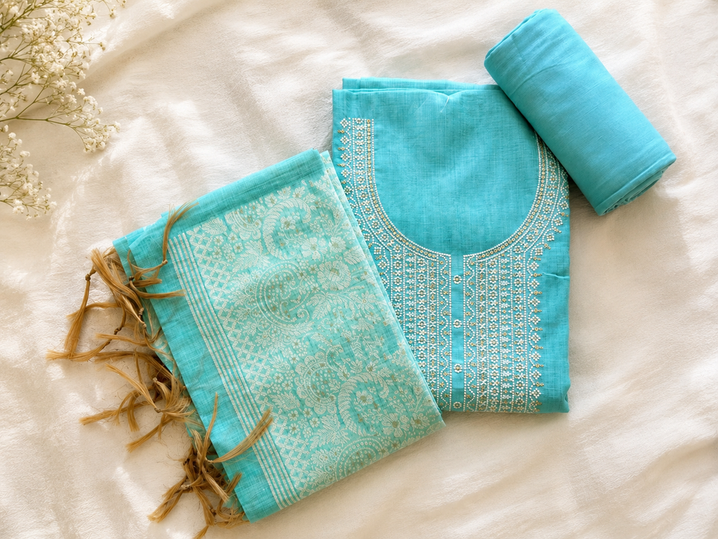 Aqua Noor Embroidered Suit Set